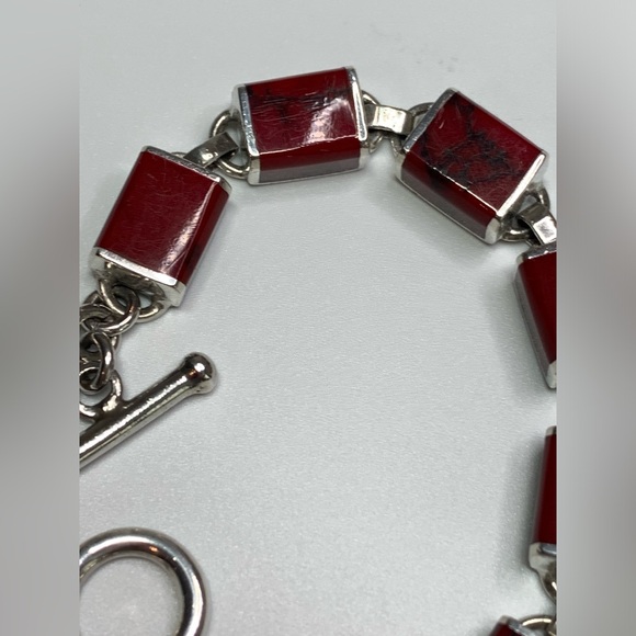 Silpada RARE Sterling Silver Red Jasper Pendant & Matching Jasper Bracelet SET - Picture 7 of 16